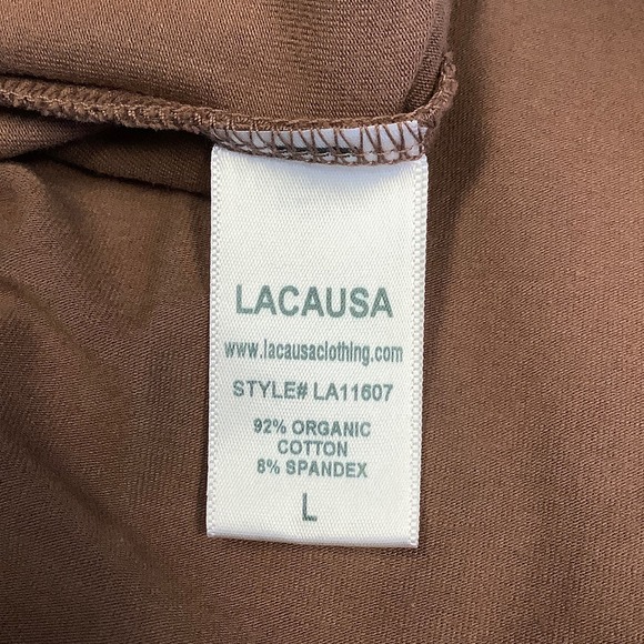 NEW! Lacausa Dawn Bodysuit Size Large Mocha Scoop Back Thong Soft Spandex H9-3 - Picture 6 of 8